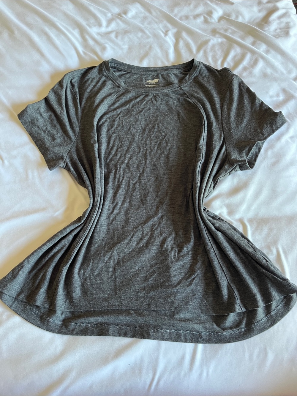 Avia Women Dark Charcoal Heather Short Sleeve Athletic Shirt Size XL (16-18) 